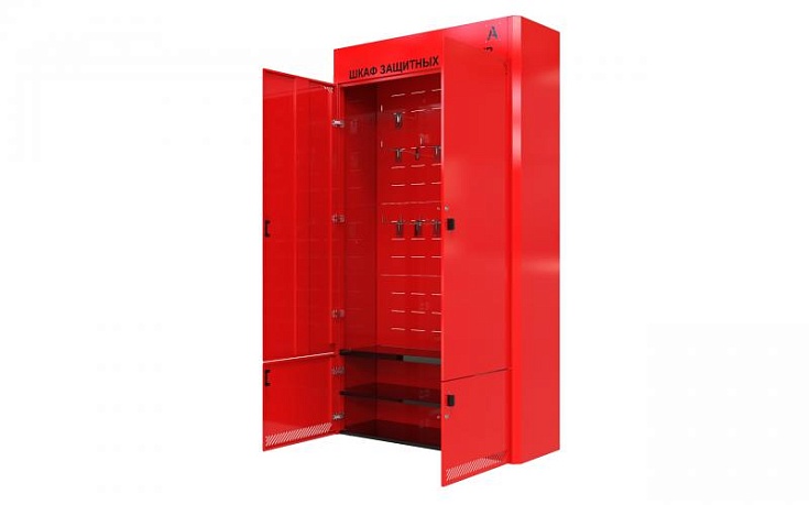 Металлические шкафы (стенды) для хранения СИЗ (открытые и закрытые)